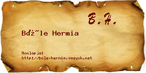 Bőle Hermia névjegykártya